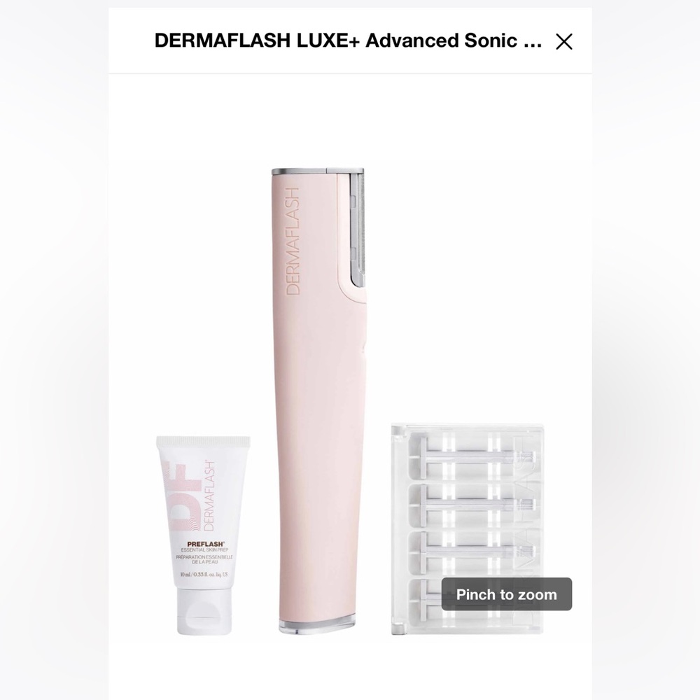 Dermaflash Luxe+ Sonic Exfoliation Device Set in Pink